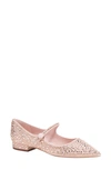 Kate Spade Maya Crystal Pointed Toe Flat In Mochi Pink