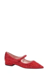 Kate Spade Maya Crystal Pointed Toe Flat In Sour Cherry