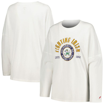 League Collegiate Wear White Notre Dame Fighting Irish Clothesline Oversized Long Sleeve T-shirt
