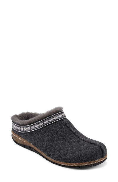 Earth Elya Faux Fur Clog In Grey