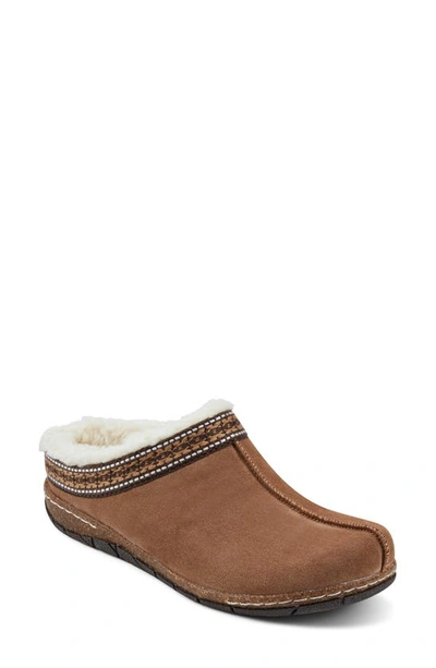 Earth Elya Faux Fur Clog In Tan