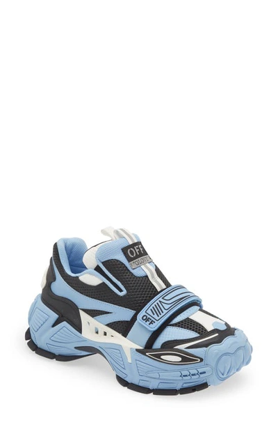 Off-white Off White Man Multicolor Leather And Mesh Glove Slip Ons In Blue