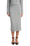 Vince Midi Sweater Skirt In Grey