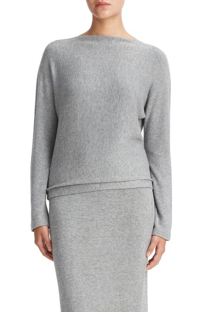 Vince Dolman Sleeve Sweater In Heather Silver