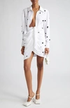 JACQUEMUS LE ROBE BAHIA EMBROIDERED POLKA DOT LONG SLEEVE SASH DRESS