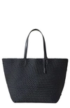 Naghedi Jet Setter Large Woven Tote In Onyx