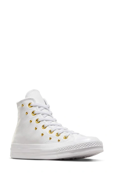 Converse Chuck Taylor® All Star® Lift High Top Platform Sneaker In White/ White/ Gold