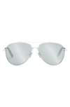 Dior Cd Diamond S4u 59mm Pilot Sunglasses In Shiny Palladium / Blue Mirror