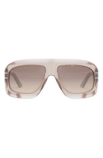 Dior Signature M1u Mask Sunglasses In Pink/brown Gradient