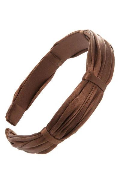 L. Erickson Bouffant Silk Charmeuse Headband In Silk Charmeuse Sable