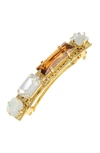 L Erickson Caspio Crystal Barrette In Gold Multi