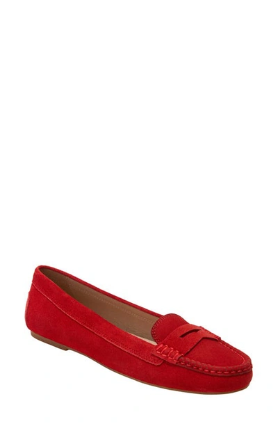 Jack Rogers Meyers Moc Toe Penny Loafer In Fire Red