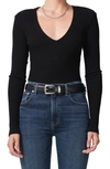 Citizens Of Humanity Florence Rib V-neck Sweater In Black
