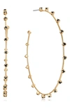 Ettika Simple Spark Crystal 18k Gold Plated Hoops In Black/gold