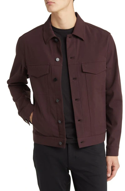 Theory River Trucker Jacket In Neoteric Twill In Malbec