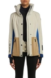 Moncler Hainet Belted Colorblock Snow Jacket In Multicolour