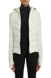 Moncler Grenoble Quilted Nylon & Stretch Fleece Hooded Cardigan In White