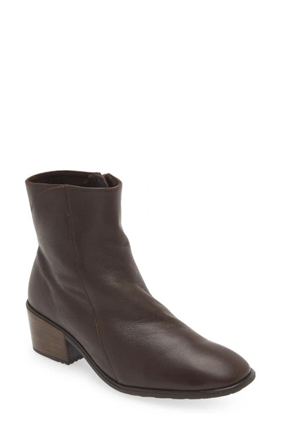 Naot Goodie Zip Boot In Water Resistant Brown Leather
