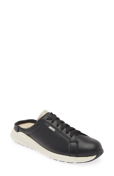 Naot Radon Sneaker Mule In Black/ Soft Ivory Leather