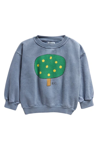 Bobo Choses Kids' Green Tree-print Cotton Sweatshirt In Blue