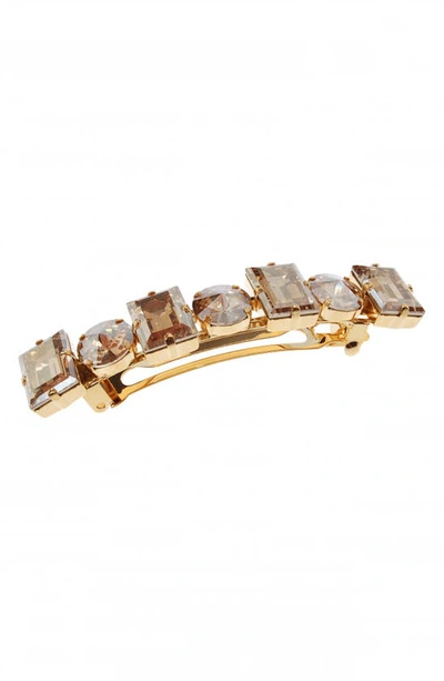 L Erickson Small Sienna Swarovski Crystal Barrette In Golden Shadow/ Gold