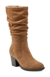 Earth Women's Vine Narrow Calf Block Heel Boots In Medium Natural Suede