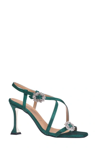 Ron White Nicolette Crystal Buckle Sandal In Emerald