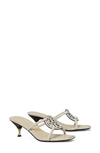 Tory Burch Miller Bombé Pavé Kitten Heel Slide Sandal In White