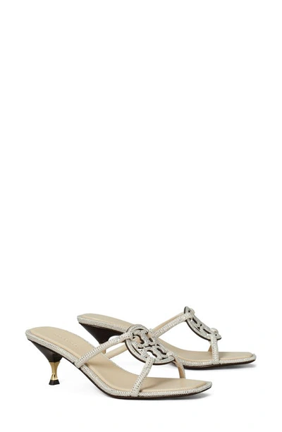Tory Burch Black Slingback Sandals With Double Strap In White