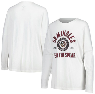 League Collegiate Wear White Florida State Seminoles Clothesline Oversized Long Sleeve T-shirt