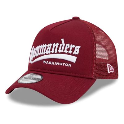New Era Burgundy Washington Commanders Caliber Trucker 9forty Adjustable Hat