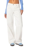 Edikted Roman Slouchy Low Rise Wide Leg Jeans In White