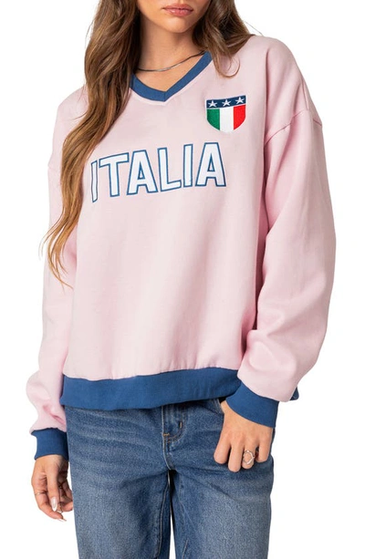 Edikted Italy Oversize Sweatshirt In Light-pink