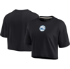 Fanatics Signature Black Philadelphia 76ers Super Soft Boxy Cropped T-shirt In Black
