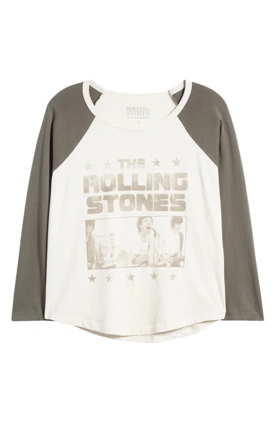 Lucky Brand Rolling Stones Ticket Raglan Sleeve Cotton Graphic T-shirt In Egret