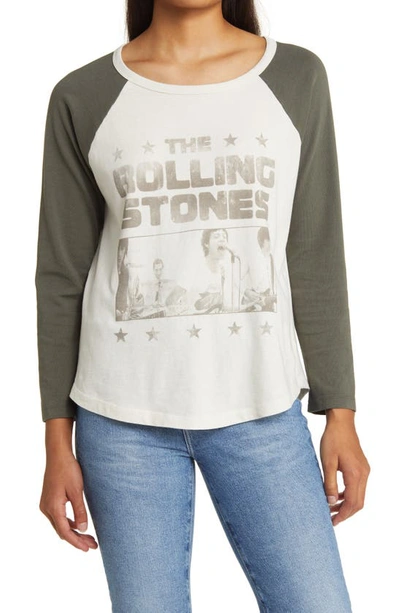 Lucky Brand Rolling Stones Ticket Raglan Sleeve Cotton Graphic T-shirt In Egret