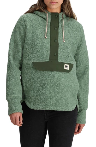 Outdoor Research Grayland High Pile Fleece Hoodie In Balsam/ Verde