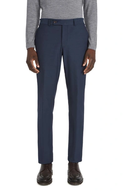 Jack Victor Palmer Stretch Cotton & Wool Trousers In Blue