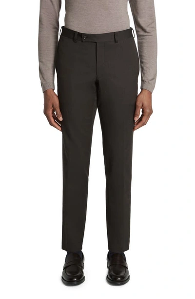 Jack Victor Palmer Stretch Cotton & Wool Pants In Taupe