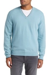 Lorenzo Uomo Tipped Merino Wool Sweater In Light Blue