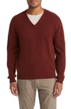 Lorenzo Uomo Tipped Merino Wool Sweater In Rust