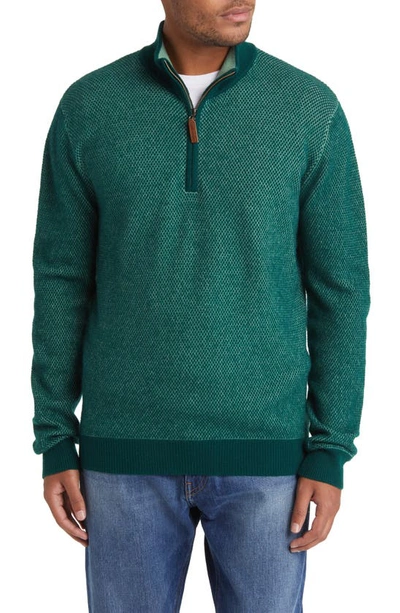 Lorenzo Uomo Merino Wool & Cashmere Bird's Eye Jumper In Sage