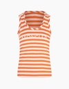 Moncler Striped Cotton Jersey Tank Top In Orange Multi
