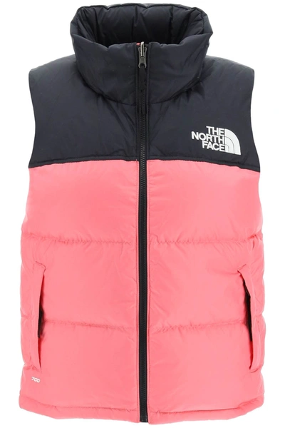 The North Face 1996 Retro Nuptse Vest In Black,pink