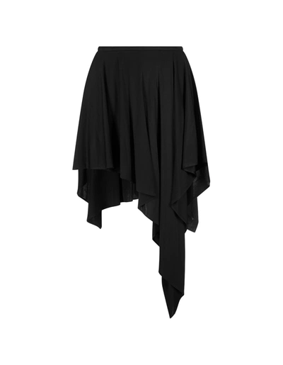 Stella Mccartney Black Asymmetrical Short Skirt In Nero