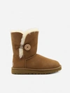 Ugg Bailey Button I Low Heels Ankle Boots In Leather Color Suede In Chestnut
