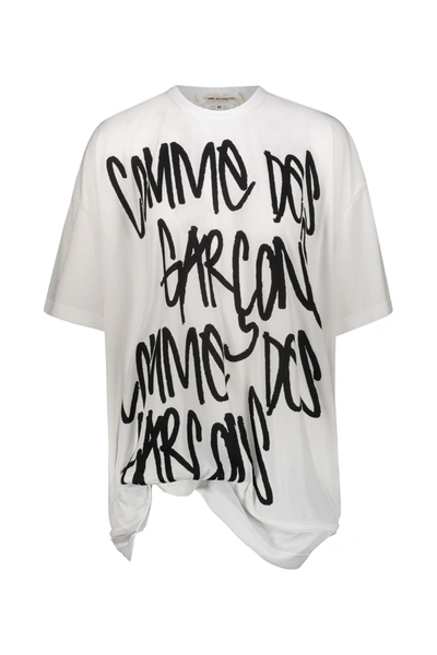 Comme Des Garçons Logo Print T-shirt In White