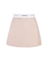 PALM ANGELS PALM ANGELS BEIGE MINI SKIRT WITH INVERTED WAIST