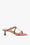 Jacquemus Brown & Pink Le Raphia 'les Sandales Basses Pralu' Heeled Sandals In Light Brown