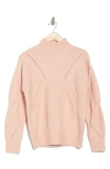 Renee C Oversize Mock Neck Pullover Sweater In Blush